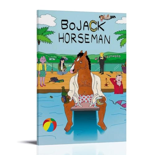 WZGWZYCD BoJack Horseman Classic Anime Series Canvas Póster de pared pintura decorativa para dormitorio, 40 x 60 cm, estilo marco