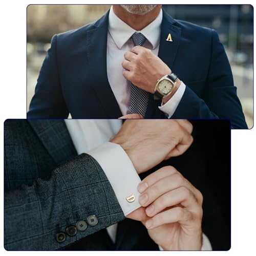 Image of PATIKIL Letter Lapel Pins, Initial Alphabet Collar Pins Letter Brooch Pins for Women Men Shirt Dress Suits