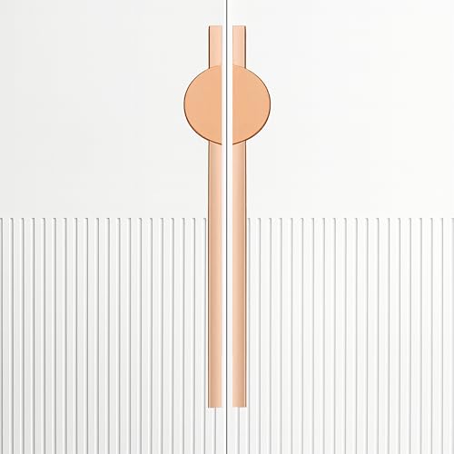 Image of Polo 63 cm Aluminum Wardrobe Handle /Rose Gold TT Finish /600mm Hole to Hole /Large Wardrobe Door Handle /Modern Interior for Home /Handle for Wardrobe - Pack of 1(Right)-| 3 Years Warranty |