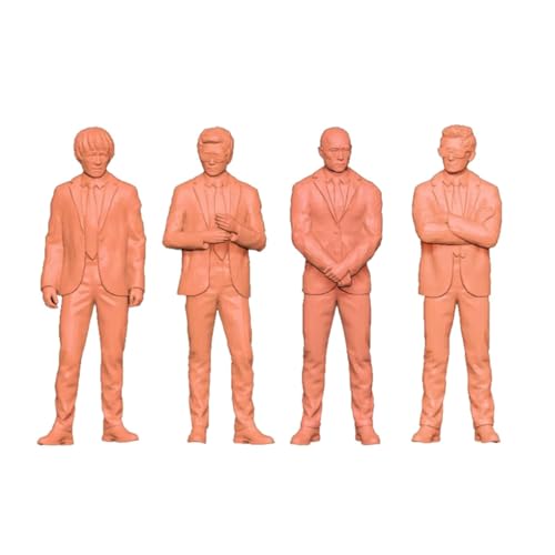 Oshhni 4 Pezzi di Uomo in Miniatura in Uniforme Modello Uomo d'Affari Figura Modello Foto Prop Collezione Artigianato per Layout di Treno Diorama, 2.8 Cm