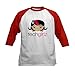 CafePress Techgirlz Baseball Jersey Kids Cotton Baseball Jersey, 3/4 Raglan Sleeve Shirt Red/White