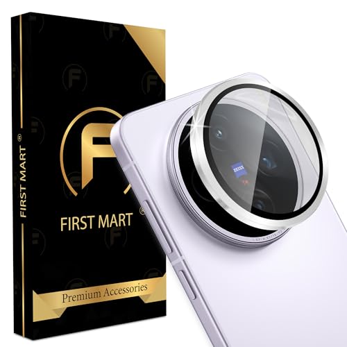 Image of FIRST MART Silver Camera Ring Guard Protector for Vivo X200T | Tempered Glass with Metal Alloy Rings, HD Clear, Scratch Resistant, Case-Friendly | Pack of 1