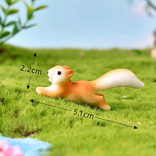 Budigoul 10 Pcs Squirrel Figurines, Squirrel Statue Figurine Ornament, Squirrels And Their House Figures Diy Crafts Fairy Garden Ornament Car Dashboard Decoration Home Decor Cake Topper, Brown #TOP4