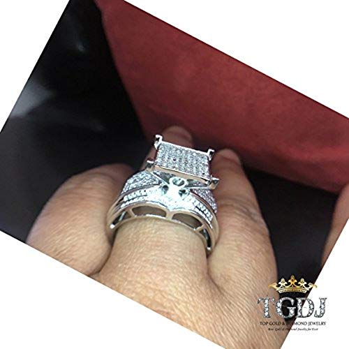 White Diamond Sterling Silver Ring, 0.33 Ct Round Cut Diamond Wedding Ring, Multi Band Diamond Ring Gift For Women #TOP7