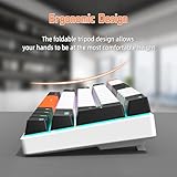 UK Layout 60 Percent Gaming Mechanical Keyboard, 62-Key Wired Mechanical Anti-ghosting mechanical Blue Switches Gaming Keyboard with ABS keycaps, 14 RGB Backlight Modes for Computer/Laptop-White Black - Image 6