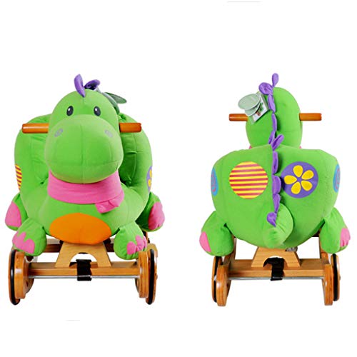 2 In 1 Schütteln Dinosaurier Schaukelpferd Kleines Holzpferd Schaukelstuhl Baby Alter Geschenk Spielzeug Abnehmbare 1-3… – Bild 3