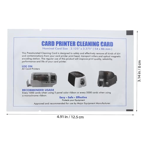 VILLCASE 10 Stück Kartenleser-reinigungskarten, Doppelseitige Pos-terminal-reinigungsscanner-reinigungsblätter für Optische Druckerkreditgeräte