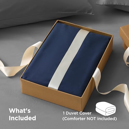 Image of Bedsure Duvet Cover King Size - Only Includes 1 Duvet Cover (104 inchx90 inch), Hotel Luxury Soft Double Brushed All Season Bedding for Kids & Adults, Zipper Closure, Navy Blue (No Comforter, No Pillow Shams)