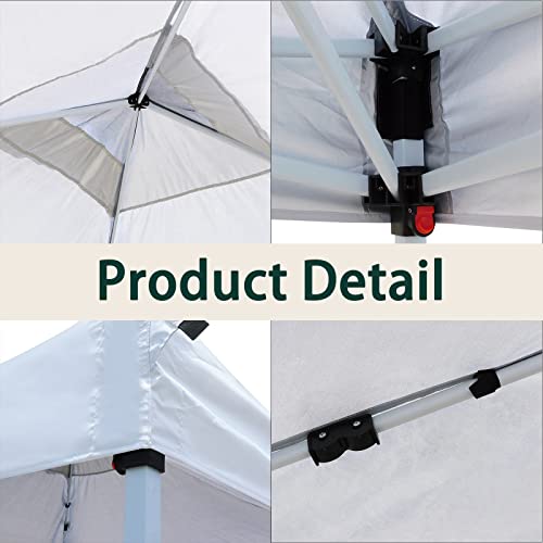10X10 Pop Up Canopy Outside Canopy With Adjustable Leg Heights,Easy Setup Instant Outdoor Canopy Tents With Vented Top For Parties,Waterproof Anti-Uv Silver Coated Oxford Canopy Top Carry Bag,White #TOP5