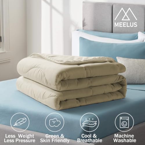 Image of MEELUS Lightweight Comforter Cooling Beige, All Season Duvet Insert