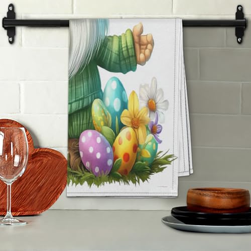 Torchons de cuisine doux en microfibre absorbante à séchage rapide motif Pâques - 8