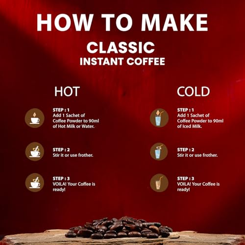 Image of Bevzilla Classic Coffee Premix Sachets 0.9g x 60 (Pack of 2) | Hot & Cold Coffee | Smooth & Aromatic Instant Coffee
