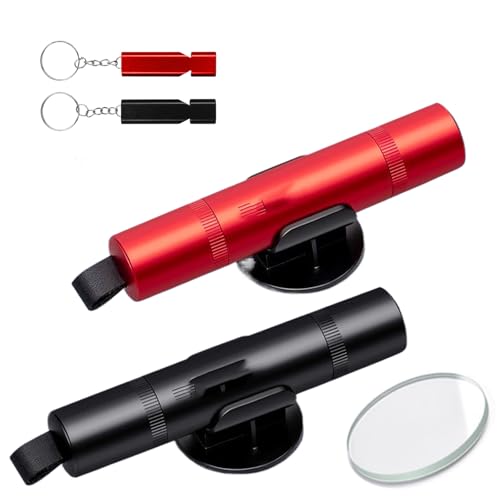 PIWOSGOL 2 Pezzi Martelletto Rompivetro Auto con Punte Indurite, 2 in 1 Taglia Cinture di Sicurezza e Rompivetro Rompi Vetro Auto Emergenza per La Fuga,Auto, Automobili Autobus e Altri Veicoli