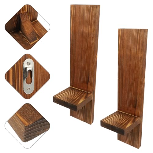 Candelabros de pared de madera con soporte multipropósito CRAFTHROU elegante 7