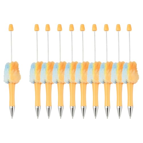 Stylos a perles duveteux orange degrade avec tige filetée DIY