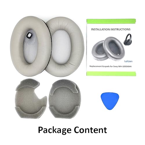 Almohadillas para auriculares Lambskin XM4 para Sony WH-1000XM4, repuesto de cuero auténtico de cordero, cojines auriculares (Plata) miniatura 6