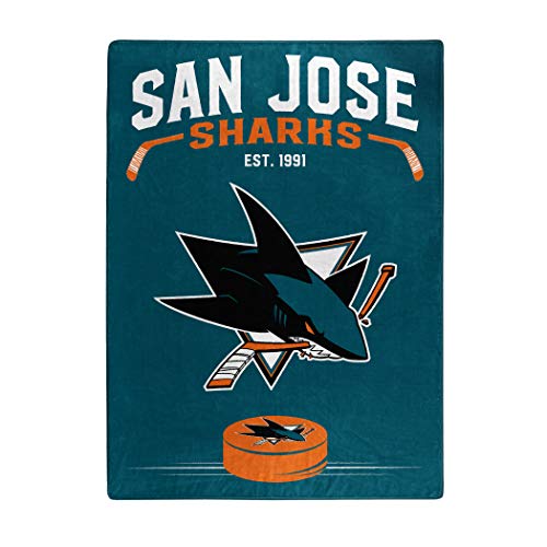 Northwest NHL San Jose Sharks Unisex-Adult Raschel Throw Blanket, 60" x 80", Inspired