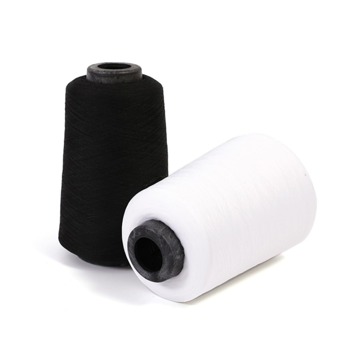 TOPPERFUN 2piezas Hilo De Coser De Baja Elasticidad Para Ropa y Pantalones Yardas white Negro Bordes De Bloqueo De Hilos