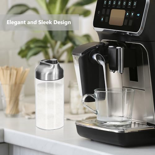 Aelga 12 OZ Glass Sugar Dispenser with Pour Spout, Weighted Pourer, for Coffee, Tea & Baking