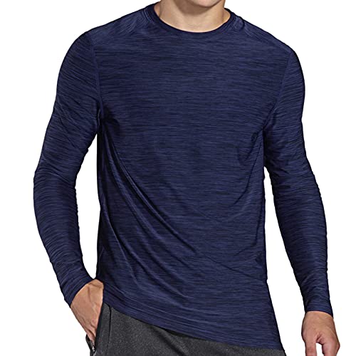 Komprexx UPF 50+ Langarm-T-Shirts für Herren, Rundhalsausschnitt, Sonnenshirts für Herren, UV-Schutz, LSF Herrenhemden, Angelshirt, Purple, XX-Large Cover
