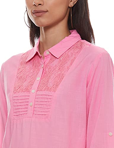 Image of EASYBUY Women's Rayon A-Line Below The Knee Casual Dress (SU21SR12LW Pink S)