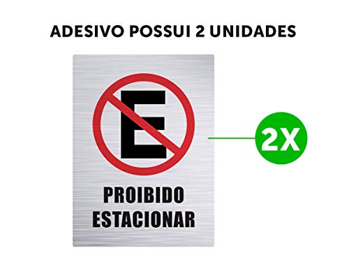 Placa Adesiva Proibido Estacionar com 2 Unidades
