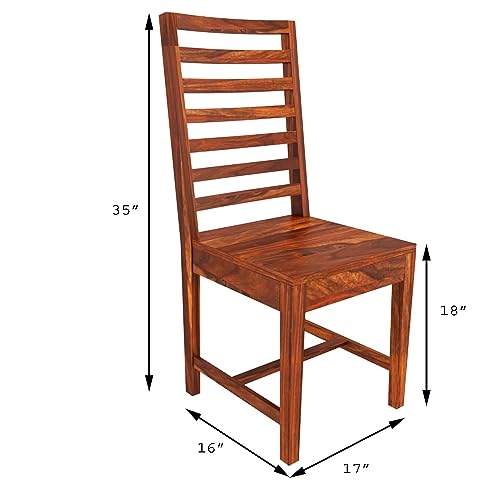 Image of RECTART Sheesham Wood Wooden Dining Set 6 Seater | Dining Table with Chairs | Natural Honey Finish (6 Seater Honey Finish 2)