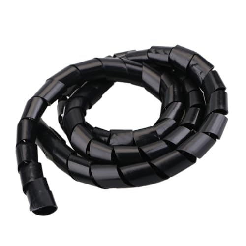 FEEIMOL Manchon de Câble Gaine 30mm Tube de Rangement de Câble Spirale Câble Range Organisateur Câble de Gestion Cache Protection Fils Electrique pour Maison Bureau Noir 1.5M