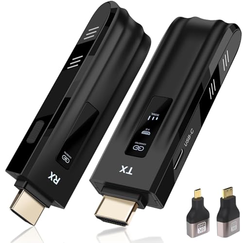 Image of Wireless HDMI Transmitter and Receiver,2025 Upgraded LED Display,4K Decode & 1080P Output,Plug and Play Portable 2.4G/5G Wireless HDMI Extender,Compatible with PC/Laptop/Camera/HDTV/Projector/TV Box