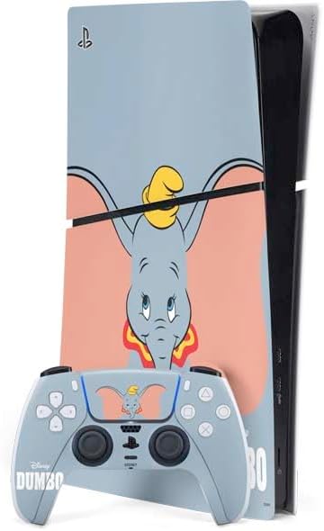 Skinit Decal Gaming Skin Compatible with PS5 Slim Digital Edition Bundle - Officially Licensed Disney Dumbo Variant Poses Design