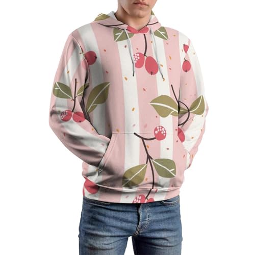 Sweat à Capuche Rayures Cerise Rose - Idéal pour vos Sorties Décontractées