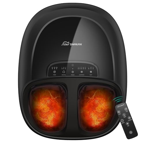 Snailax Shiatsu FSA Foot Massager Plantar Fasciitis Neuropathy HSA Eligible Feet Massage Machine with Heat Kneading Rolling Scratch Remote Control Feet Warmer/Heater
