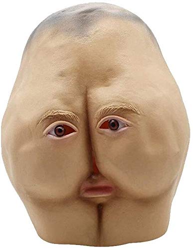 2021Halloween decoración divertido adulto Fiesta Styling Culo Cara completa Puntales látex danza de terror Herramientas del partido de Halloween divertido que adorna la cabeza del partido bollos DOISL