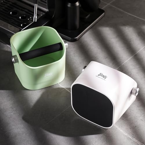 Espresso Knock Box - Bincoo Pink Espresso Machine Knock Box/Espresso Grounds Knock Box, Barista Style Coffee Knock Box for Grounds with Removable Shock-Absorbent Knock Bar and Anti-Slip Base. (White) - Image 2