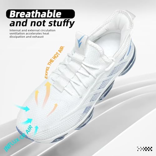 Image of Luogoks Men's Air Cushion Running Shoes Breathable Tennis Basketball Sneakers Non Slip Workout Casual Sport Shoes Gym Training Comfortable Fashion Shoes