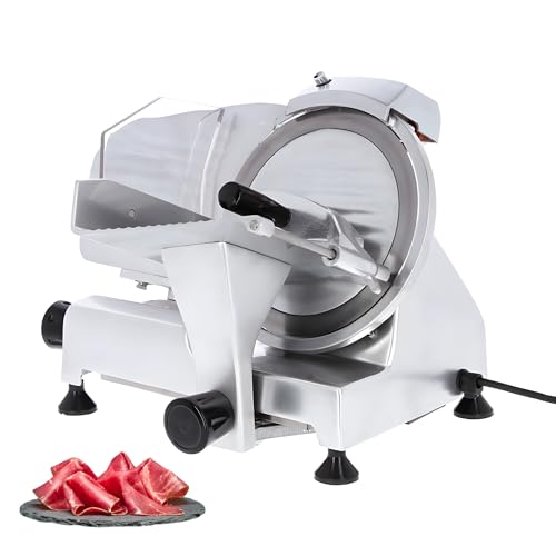 Trancheur Électrique 195 mm – Lame Acier Inox – Épaisseur Réglable 0,2 à 12 mm – Idéal pour Jambon, Viande, Fromage – Puissance 120W