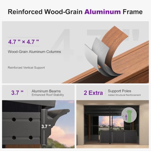 Image of PURPLE LEAF Wall Mounted Sunroom 10' x 12' Lean-to Enclosed Aluminum Frame