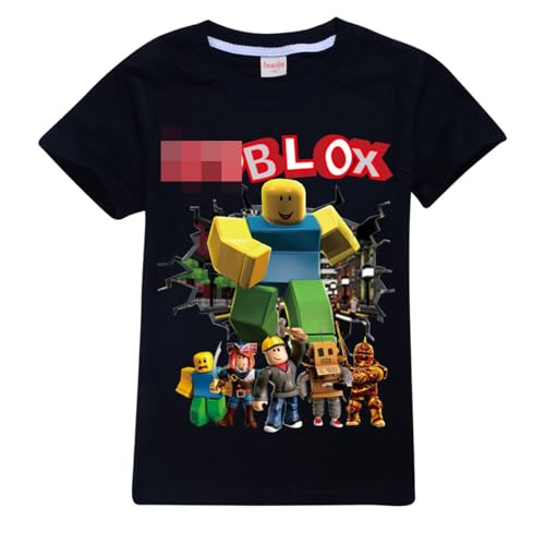 T Shirts for Kids Boys Girls Short Sleeve Top Tees 2-13 Years Old (Black 11-12 Years)