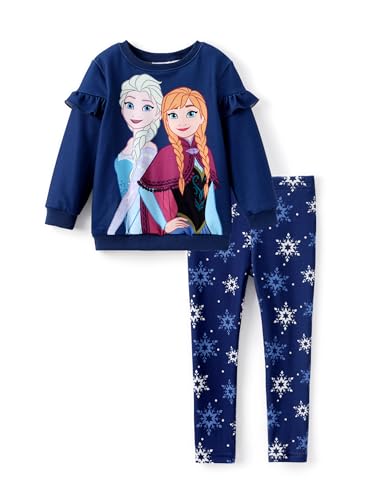 Image of Disney Frozen Minnie Mouse Stitch Princess Fall Toddler Girl Outfit 2 Piece Girl Clothes Long Sleeve Sweatshirt and Leggings