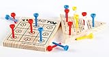 Wooden Tic Tac Toe Game and Wood Peg Game 2 Pcs Set - Family Board Game Adults Kids Travel Games Skill Occupational Therapy Toys Learning Puzzles