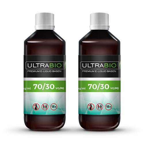 Ultrabio® e Liquid Base 2 x 1000 ml 2 Liter ohne Nikotin 70% VG / 30% PG