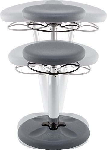 Image of Kore Kids Adjustable Wobble Stool, Ages 8-14, 16.5-24in Tall, Grey | Flexible seating for classroom and home boosts focus, improves posture and channels energy; anti-tip base; Made in USA