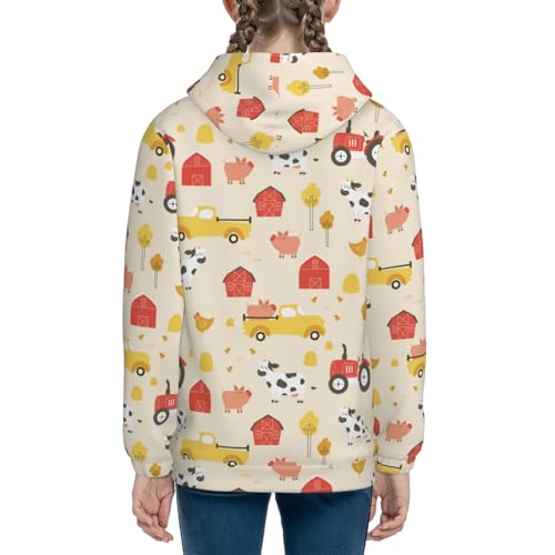 Farm Animals Kids Pullover Hoodies Boys Sweatshirts Girls Athletic Clothes with Pocket4