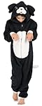 Wunsy Kid's Dog Puppy Black and White Onesie All-In-One for Boys or Girls in Soft Fleece with a Tail In Childrens Age Years 10-11 BWDog52