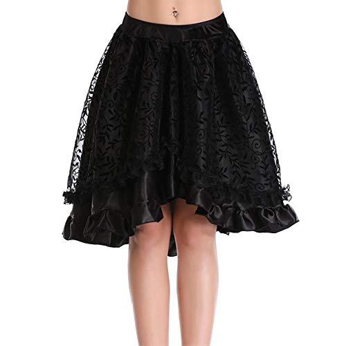 FAMILIZO Faldas Largas Y Elegantes Faldas Cortas Mujer Verano Faldas Mujer Invierno Primavera Vestidos Mujer Sexy Gótico Floral Encaje Alta Cintura Gótica Novedad Corsé Alta Falda Baja Cover