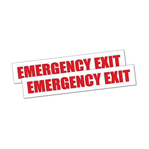 2X Emergency Exit Sticker Decal Safety Sign Car Vinyl Cover