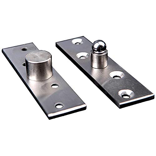 yeemeen Stainless Steel 4 PCS 360 Degree Rotation Center Pivot Hinges, Brushed Finished, Invisible Door Shaft Rotating Hinge, Silver 75x17mm, for Door Window Cabinet
