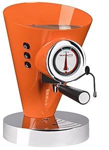 BUGATTI, Diva Evolution, Espresso Kaffee- und Cappuccino-Maschine, gemahlenen Kaffee und Pads, Non-Stop-Dampffunktion, 15 bar, 950 W, Fassungsvermögen 0, 8 Liter, Elegantes Design, Orange Farbe