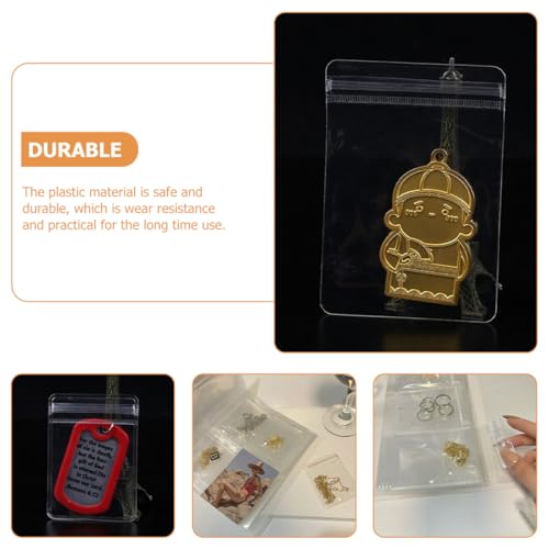 Bolsas transparentes para joyas Angoily, pack de 100 organizadores plásticos portátiles 6