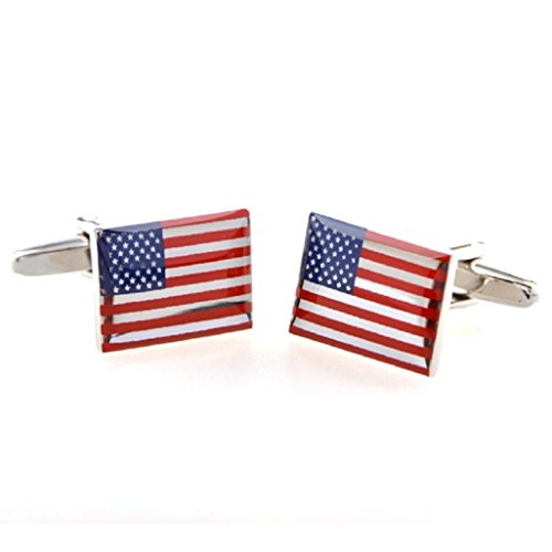 MRCUFF American Official Flag USA America Pair Cufflinks in a Presentation Gift Box & Polishing Cloth2